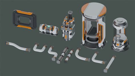 ArtStation - 13 Sci-Fi 3D models - Props Asset Pack | Resources