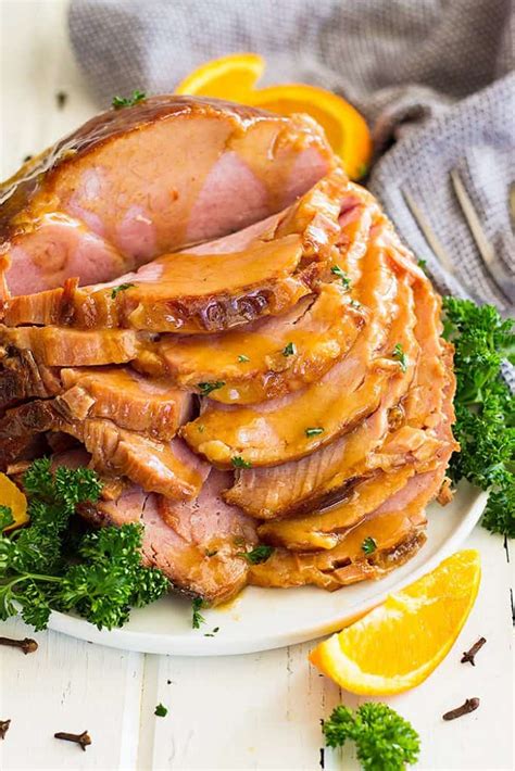 Slow Cooker Honey Mustard Glazed Ham - Countryside Cravings