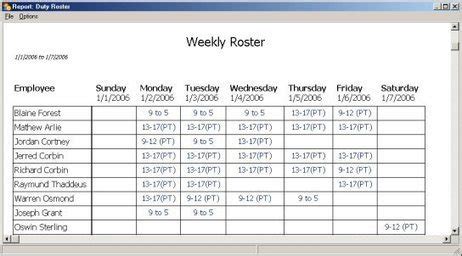 Download Annual Duty Roster Template Excel | Pr...