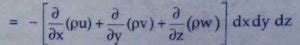 Derivation of continuity equation in cartesian coordinates