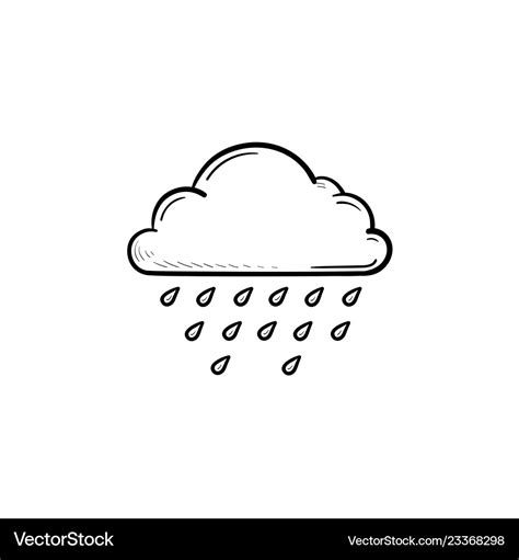 Rain Cloud Line Drawing ~ Cloud Storm Illustration Watercolor Tattoo Drawing Lightning ...