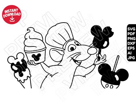 Ratatouille SVG Disneyland Snacks Svg Dxf Png Clipart Cut - Etsy Denmark