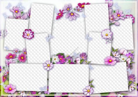 Free psd template for a photo collage with 10 photos - family frame psd