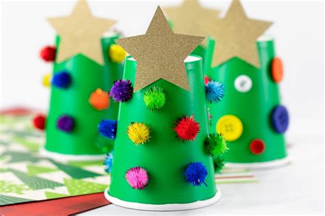 Paper Cup Christmas Tree - Fireflies and Mud Pies