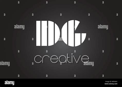 DG D G Creative Letter Logo Design With White and Black Lines Stock Vector Image & Art - Alamy