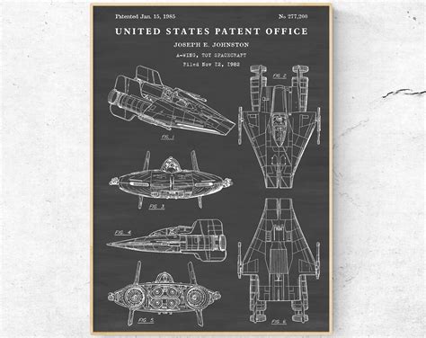 SW A-wing Patent Art Print. Blueprint Sci Fi Vintage Poster - Etsy