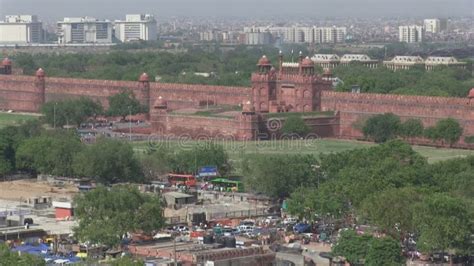 Aerial view of Red Fort. stock footage. Video of india - 167421318