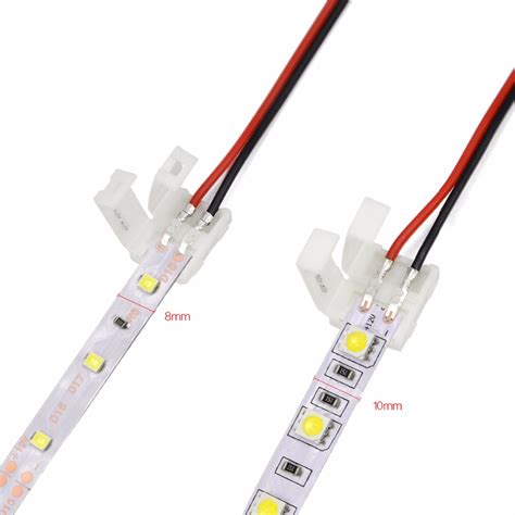 5Pcs LED Strip Connector Free Welding LED Strip Connector 2pin 10mm 5050 SMD 2pin 8mm 2835 SMD ...