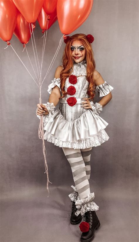 Girls IT Movie Inspired Pennywise Scary Clown Halloween Costume ...