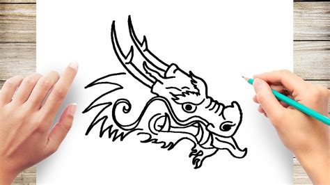 Simple Chinese Dragon Head Drawing Easy Easy Drawing Ideas | The Best ...