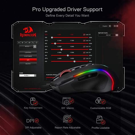 Redragon M612 Predator RGB Gaming Mouse- 8000 DPI -11 Buttons