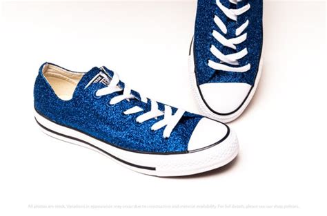 Royal Blue Premium Glitter Converse Low Top Sneakers | Etsy