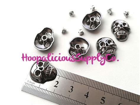 6pc-18mm Metal Skull Screw Studs.you CHOOSE COLOR: Gold | Etsy