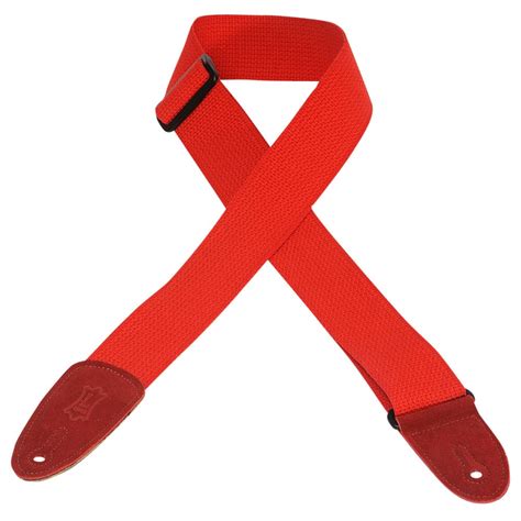 Levy’s 2″ wide red cotton guitar strap | Mega Music Store