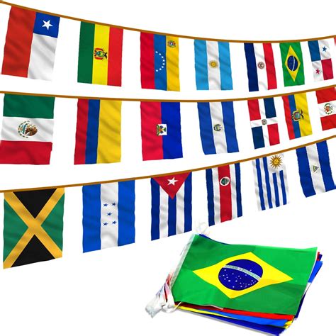 Anley Latin America 21 Countries String Flags - Assorted Latino Flag Banners for International ...