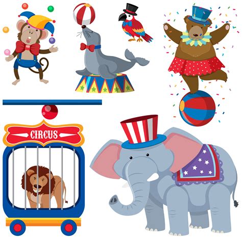 A Set of Circus Animals 694753 Vector Art at Vecteezy