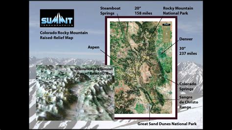 3D raised-Relief Map -- Colorado Rocky Mountains - YouTube