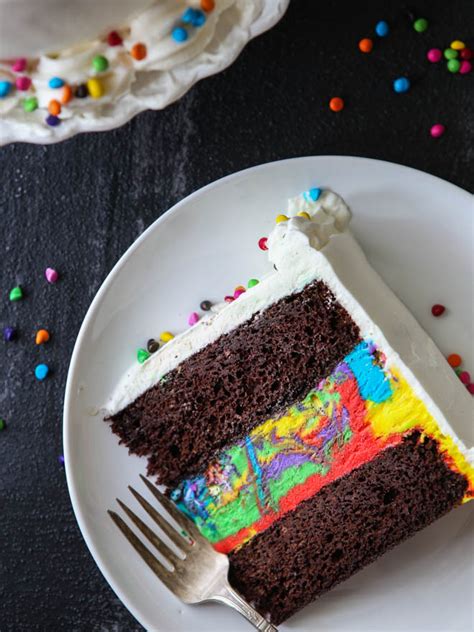 Chocolate Rainbow Ice Cream Cake - Completely Delicious