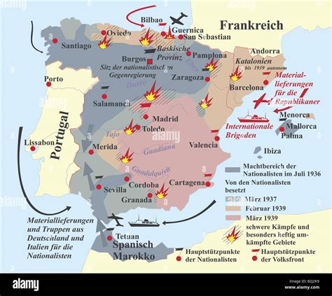 Spanish civil war map hi-res stock photography and images - Alamy