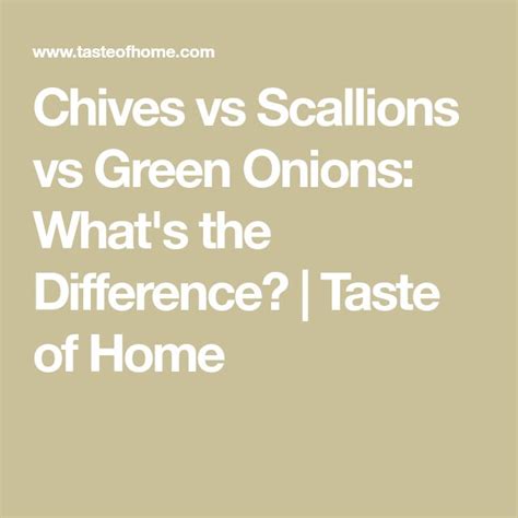 Chives vs Scallions vs Green Onions: What's the Difference? | Sour cream chives, Chives, Onion ...