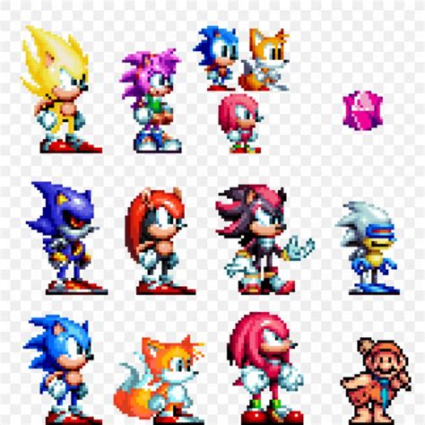 Sonic The Hedgehog 3 Shadow The Hedgehog Knuckles The Echidna Sprite Pixel Art, PNG, 894x894px ...