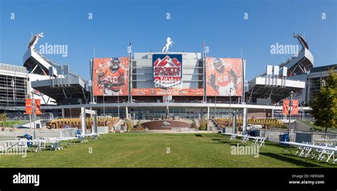 Football stadium, Sports Authority Field at Mile High, Denver Broncos Stadium, Denver, Colorado ...