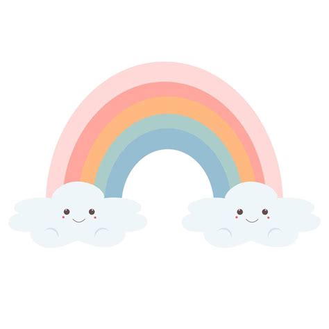 pastel rainbow with clouds. 14420864 Vector Art at Vecteezy