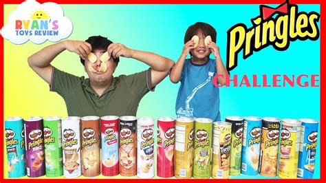 PRINGLES CHALLENGE! Potato Chip Flavors Tasting Contest Ryan ToysReview - YouTube