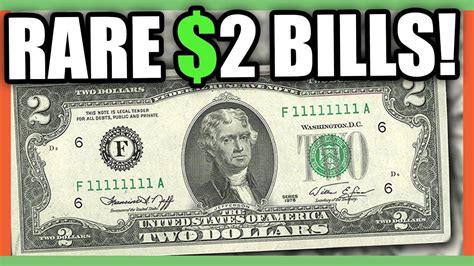 $2 DOLLAR BILLS WORTH MONEY - RARE MONEY TO LOOK FOR IN CIRCULATION!! - YouTube | Dollar bill, 2 ...