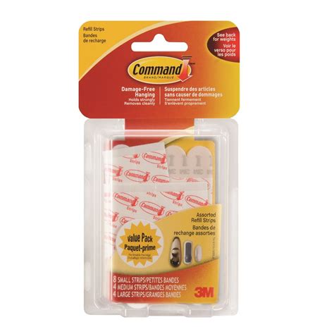 Command™ Replacement Strips 8 Small 4 Medium 4 Large