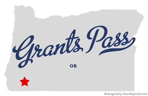 Map of Grants Pass, OR, Oregon