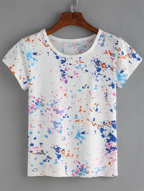 Colorful Paint Splash T-shirt EmmaCloth-Women Fast Fashion Online