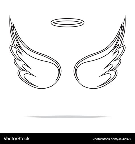 Angel wings icon outline1 Royalty Free Vector Image