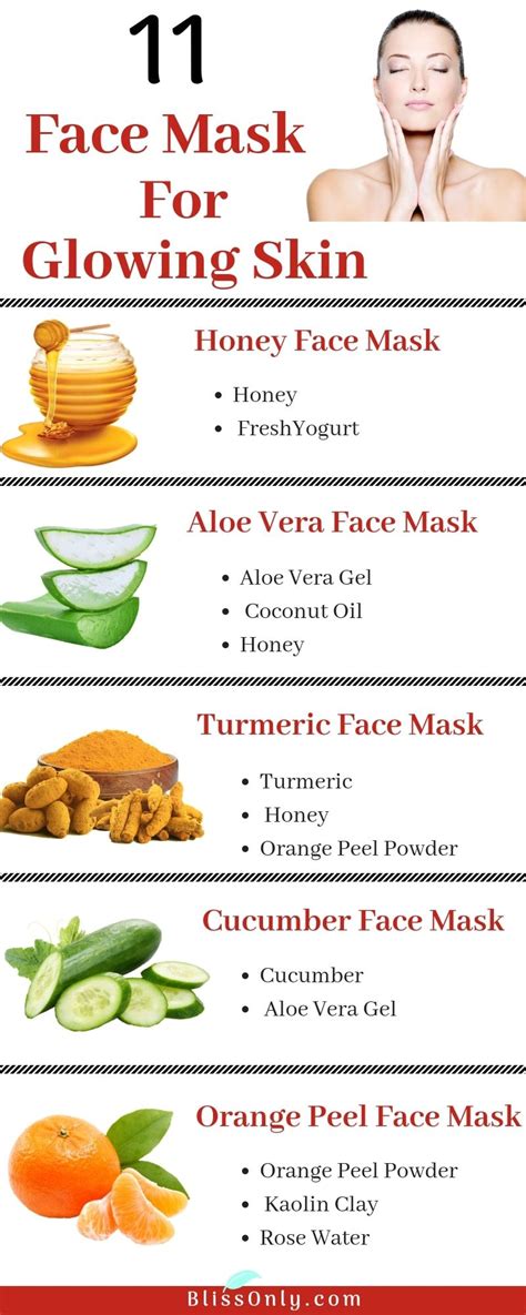 11 Simple Homemade Face Masks For Glowing Skin - BlissOnly | Glowing skin mask, Face mask diy ...