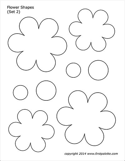 Flower Shapes | Free Printable Templates & Coloring Pages | FirstPalette.com