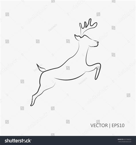 Vector Illustration Jumping Deer Animal Sketch Stock Vector 631596032 ...