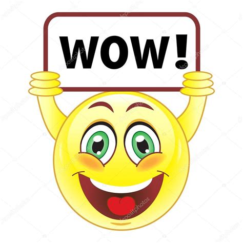 Vector: wow smiley | Smiley with wow sign — Stock Vector © natalipopova ...