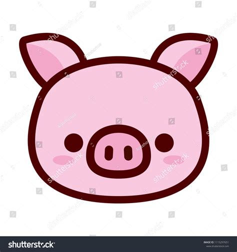 Vector Cute Pig Face Isolated On Stock Vector (Royalty Free) 1115297651 | Shutterstock