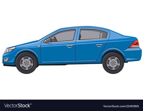 Blue sedan car Royalty Free Vector Image - VectorStock