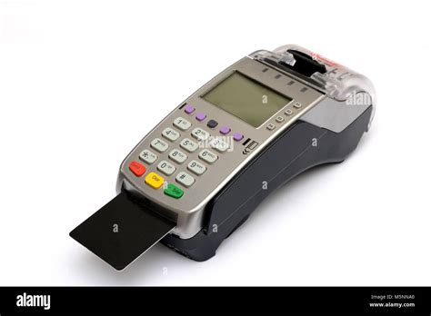 Credit Debit Card Reader Machine on Isolated white background Stock Photo - Alamy