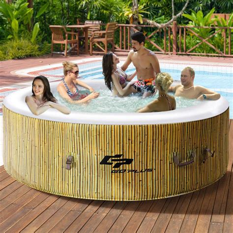 6 Person Inflatable Hot Tub Outdoor Jets Portable Heated Bubble Massage Spa New | Wish