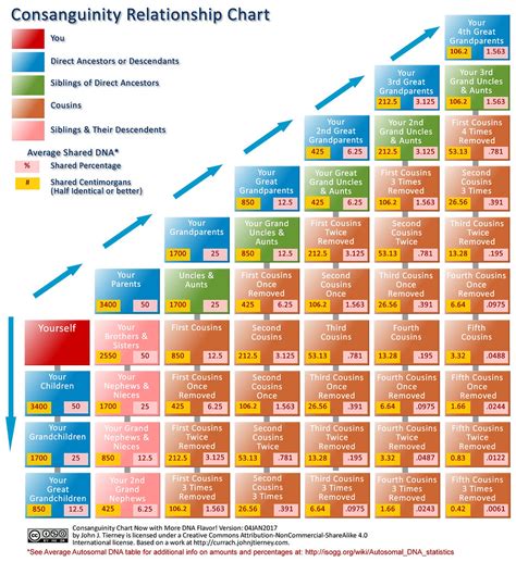 Consanguinity Chart Now With More DNA Flavor! - Currach