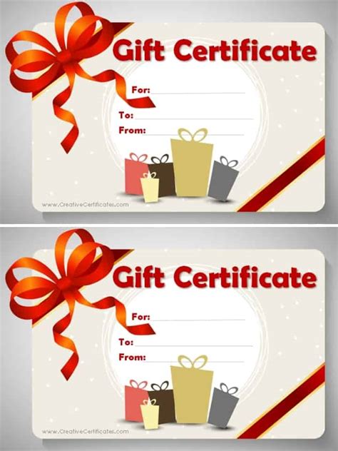 Printable Homemade Gift Cards