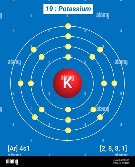 K Potassium, Periodic Table of the Elements, Shell Structure of Potassium Stock Vector Image ...