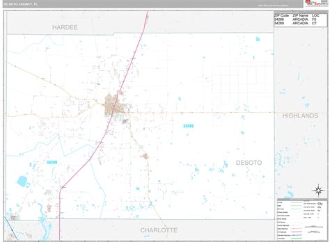 DeSoto County, FL Wall Map Premium Style by MarketMAPS