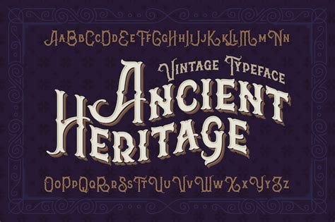 Free Vector | Vintage style font set with classic ornament