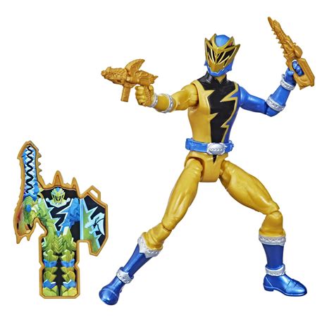 Power Rangers Dino Fury Gold Ranger 6-Inch Action Figure Toy Inspired by TV Show with Dino Fury ...