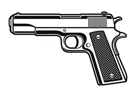 a black and white illustration of a gun 2641449 Vector Art at Vecteezy