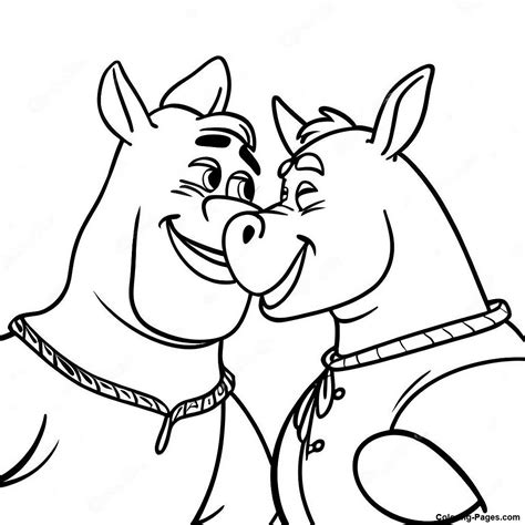 Shrek And Donkey Friendship Coloring Page | Coloring-Pages.com