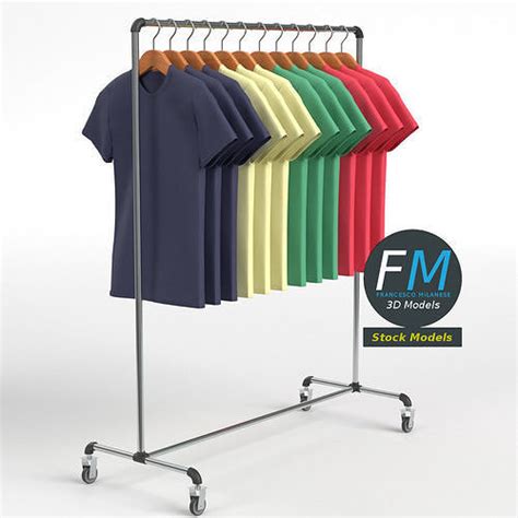 T-shirts rack 3D model | CGTrader